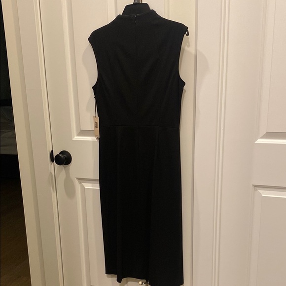 Ivanka Trump Black Sheath Midi Dress Plunge Neckline - Picture 4 of 4